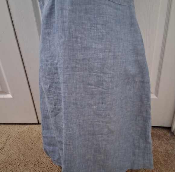 NWOT Saint Tropez West 100% Linen Chambray Twisted Front Dress    Size 10 - Picture 3 of 13